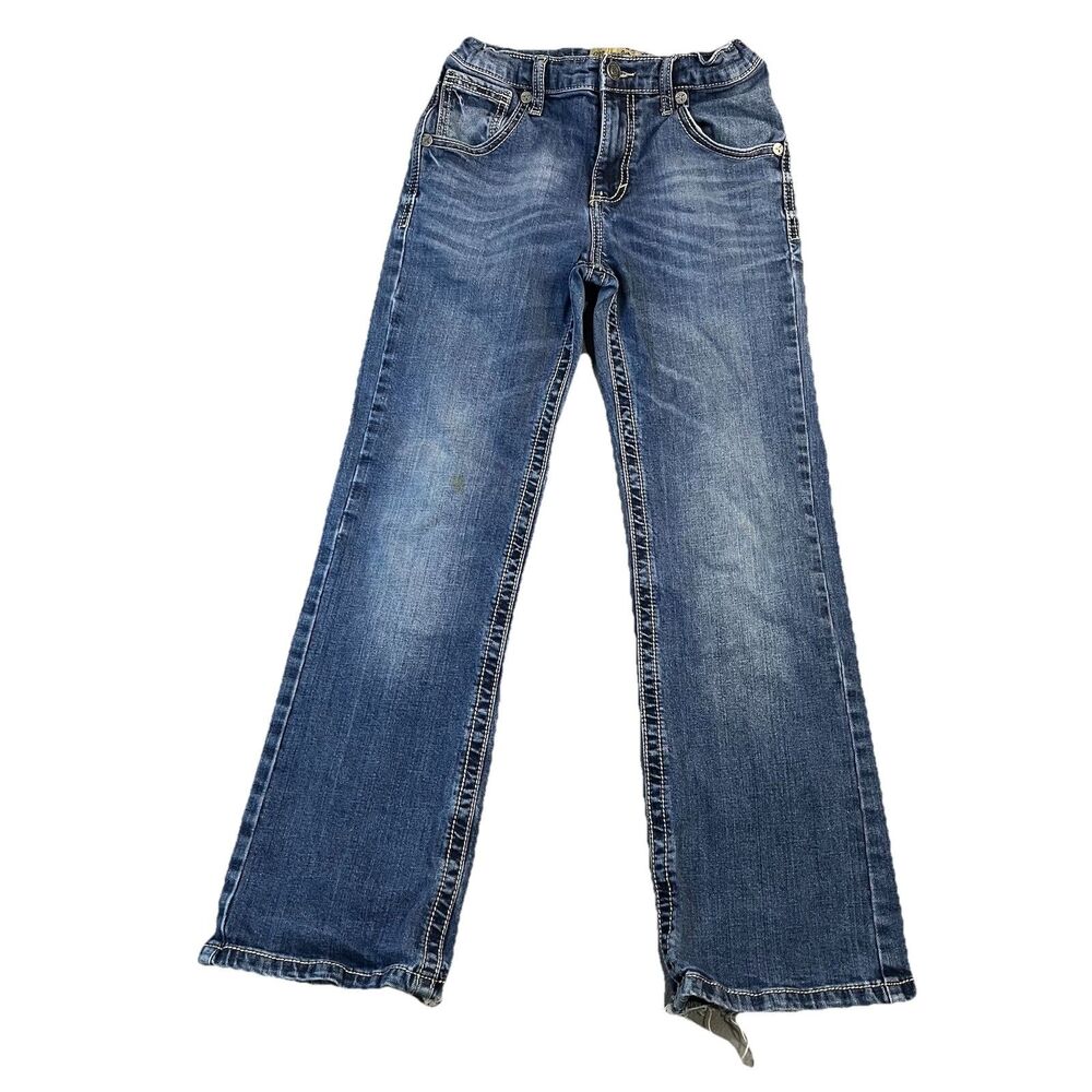 Wrangler 20X Boys Youth Size 12R Jeans Adjustable Waist Western Cowboy Med Wash